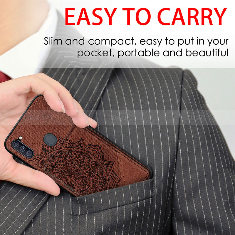 Silikon Hülle Handyhülle Ultra Dünn Schutzhülle Tasche Flexible mit Magnetisch S02D für Samsung Galaxy M11 groß