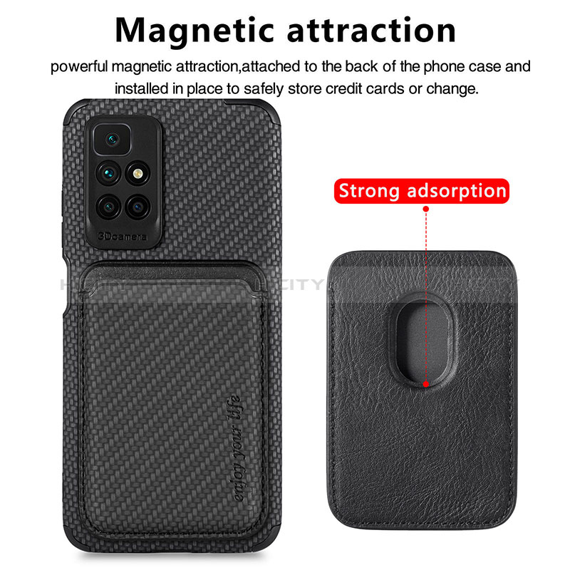 Silikon Hülle Handyhülle Ultra Dünn Schutzhülle Tasche Flexible mit Magnetisch S02D für Xiaomi Redmi 10 4G groß