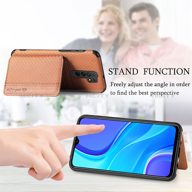 Silikon Hülle Handyhülle Ultra Dünn Schutzhülle Tasche Flexible mit Magnetisch S02D für Xiaomi Redmi 9 groß