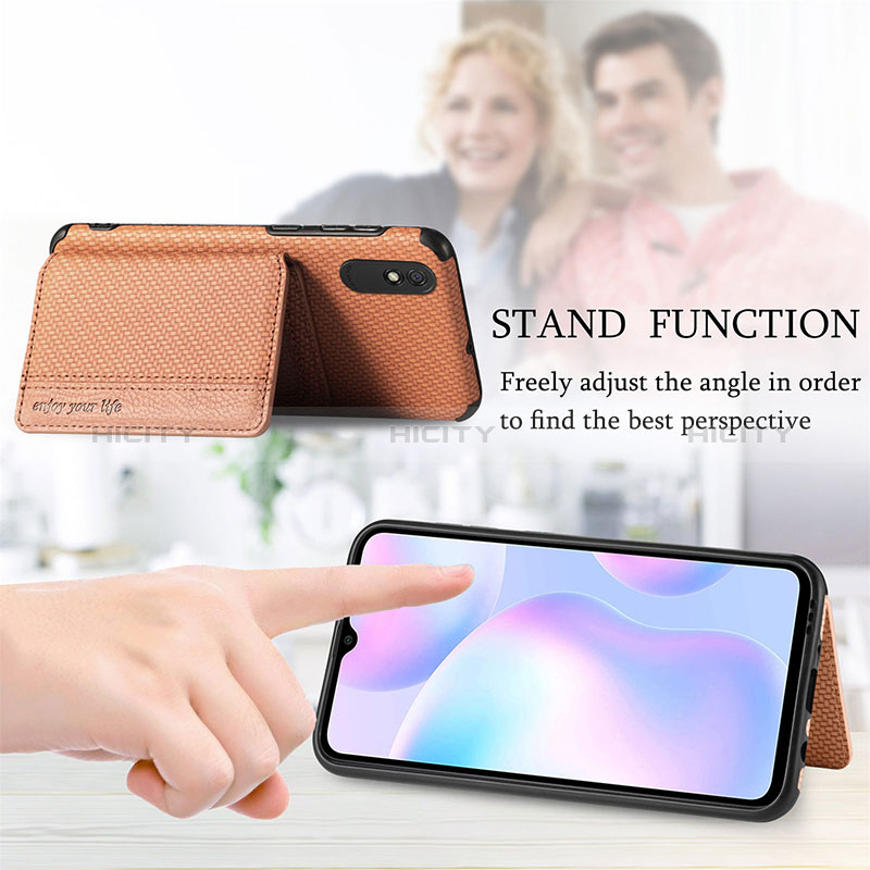 Silikon Hülle Handyhülle Ultra Dünn Schutzhülle Tasche Flexible mit Magnetisch S02D für Xiaomi Redmi 9A groß