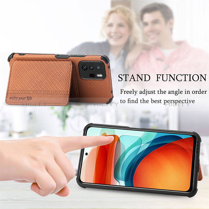 Silikon Hülle Handyhülle Ultra Dünn Schutzhülle Tasche Flexible mit Magnetisch S02D für Xiaomi Redmi Note 10 Pro 5G groß