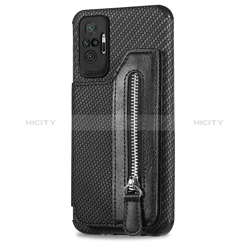 Silikon Hülle Handyhülle Ultra Dünn Schutzhülle Tasche Flexible mit Magnetisch S02D für Xiaomi Redmi Note 10 Pro Max Schwarz
