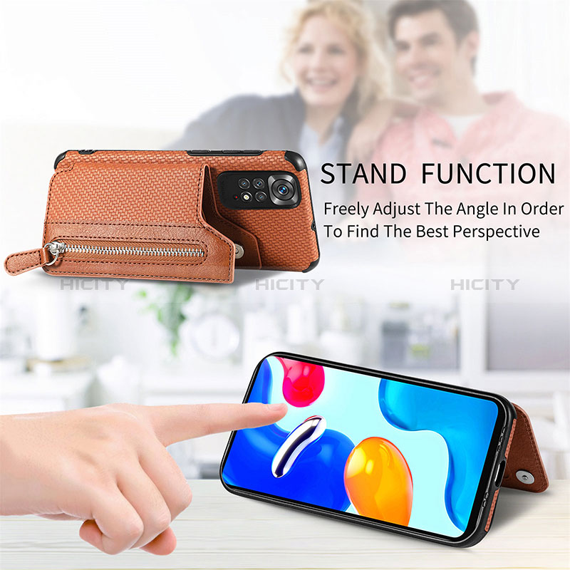 Silikon Hülle Handyhülle Ultra Dünn Schutzhülle Tasche Flexible mit Magnetisch S02D für Xiaomi Redmi Note 11 4G (2022) groß