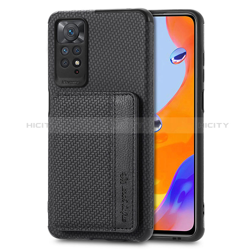 Silikon Hülle Handyhülle Ultra Dünn Schutzhülle Tasche Flexible mit Magnetisch S02D für Xiaomi Redmi Note 11 Pro 4G Schwarz