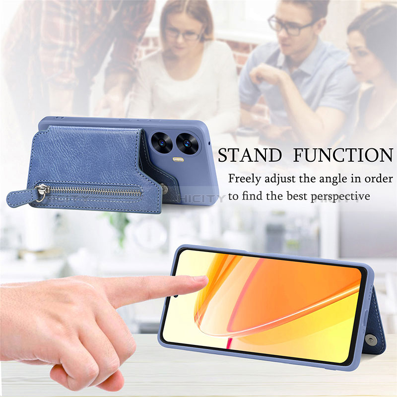 Silikon Hülle Handyhülle Ultra Dünn Schutzhülle Tasche Flexible mit Magnetisch S03D für Realme C55 groß