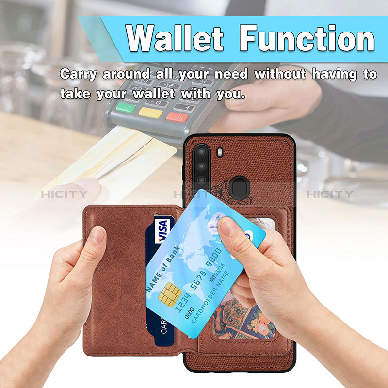 Silikon Hülle Handyhülle Ultra Dünn Schutzhülle Tasche Flexible mit Magnetisch S03D für Samsung Galaxy A21