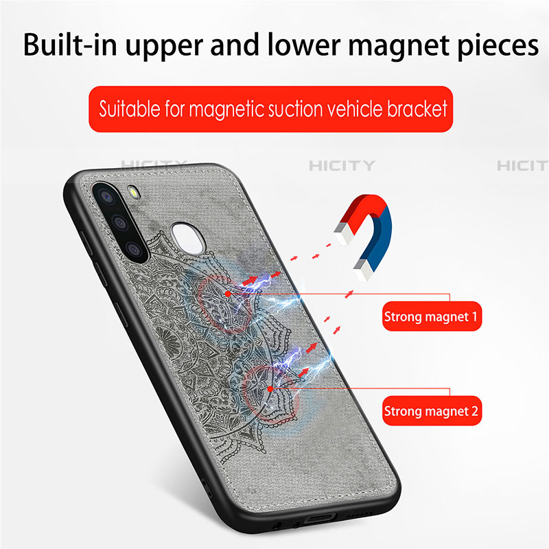 Silikon Hülle Handyhülle Ultra Dünn Schutzhülle Tasche Flexible mit Magnetisch S03D für Samsung Galaxy A21 European groß