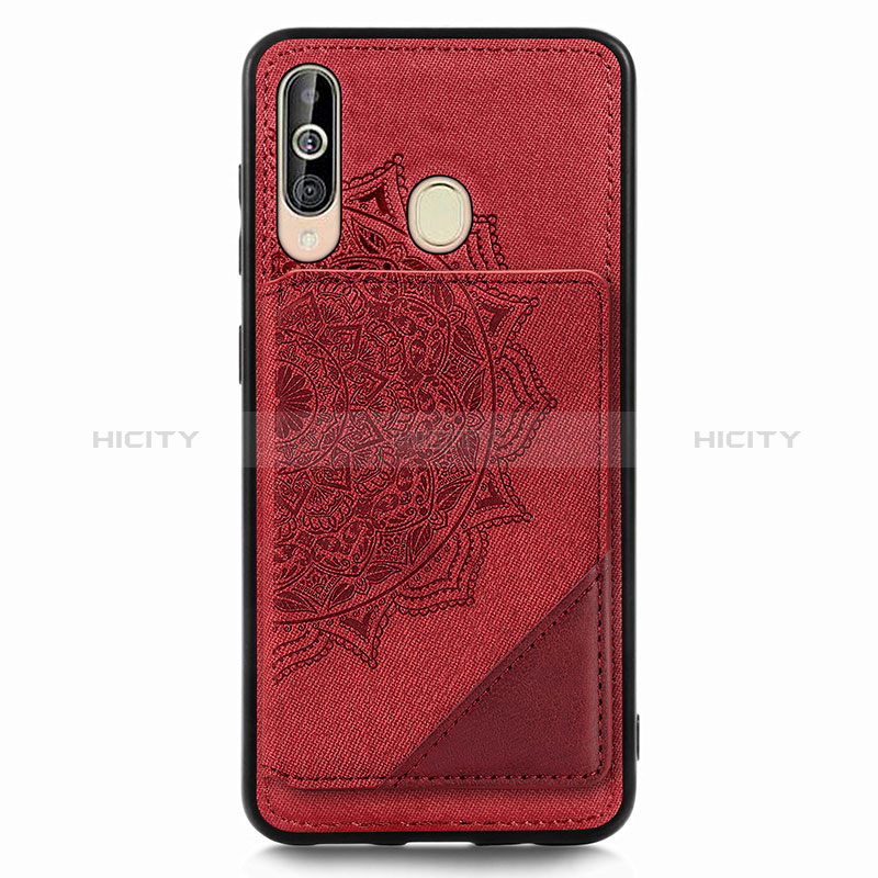 Silikon Hülle Handyhülle Ultra Dünn Schutzhülle Tasche Flexible mit Magnetisch S03D für Samsung Galaxy A60 Rot