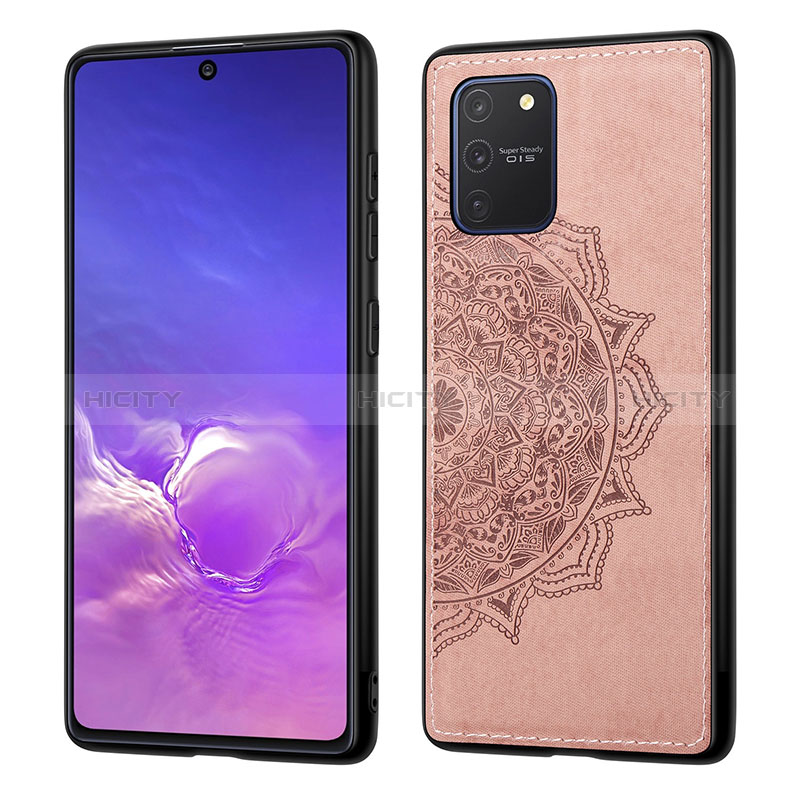 Silikon Hülle Handyhülle Ultra Dünn Schutzhülle Tasche Flexible mit Magnetisch S03D für Samsung Galaxy A91 Rosegold