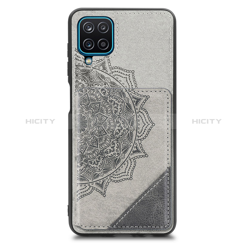 Silikon Hülle Handyhülle Ultra Dünn Schutzhülle Tasche Flexible mit Magnetisch S03D für Samsung Galaxy F12 Grau