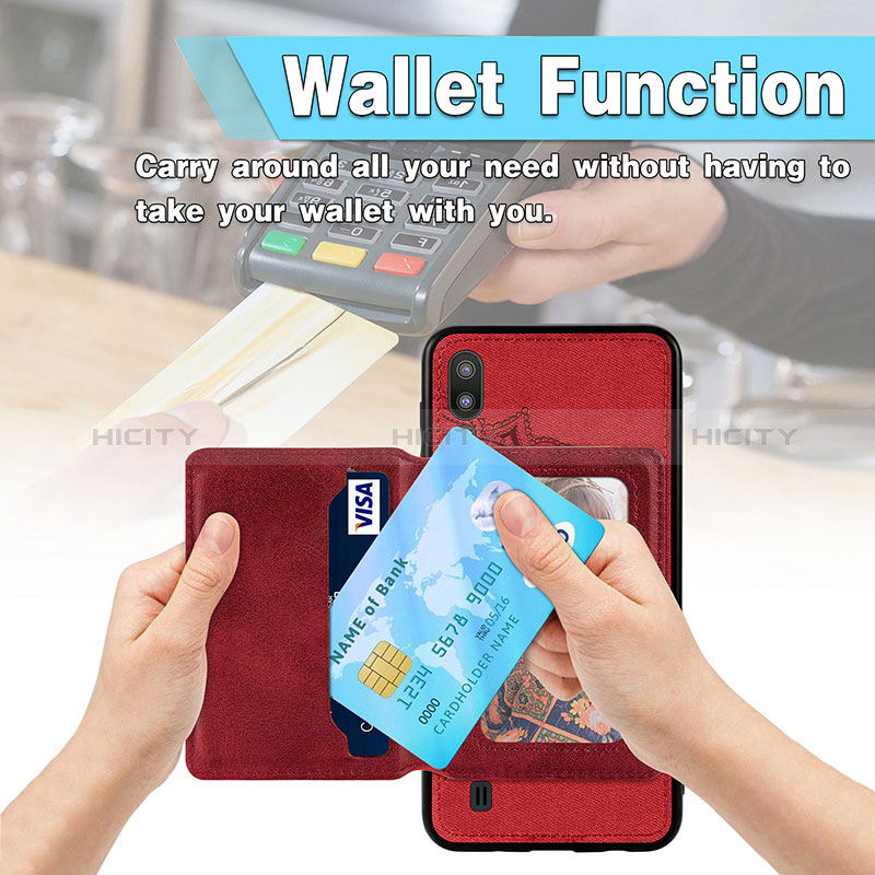 Silikon Hülle Handyhülle Ultra Dünn Schutzhülle Tasche Flexible mit Magnetisch S03D für Samsung Galaxy M10 groß