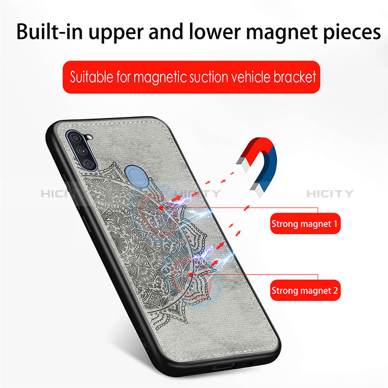 Silikon Hülle Handyhülle Ultra Dünn Schutzhülle Tasche Flexible mit Magnetisch S03D für Samsung Galaxy M11 groß