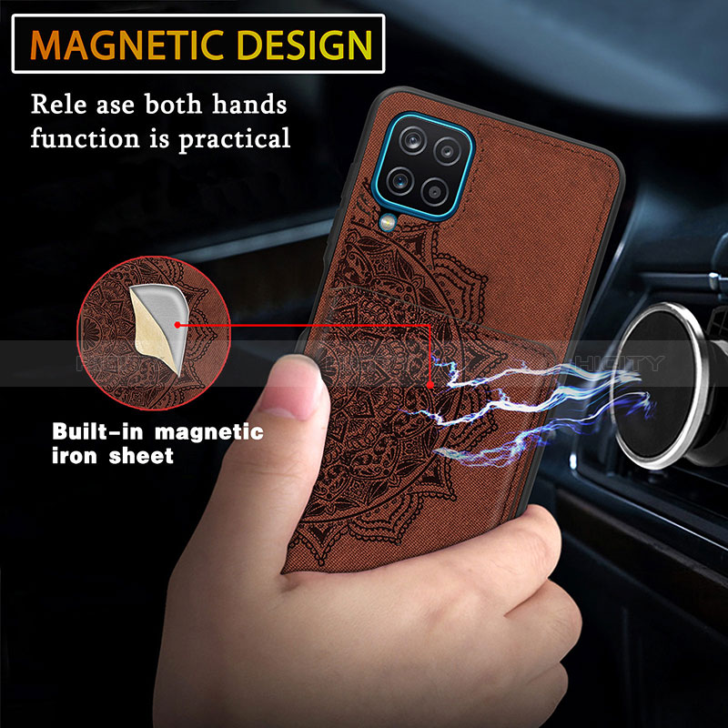 Silikon Hülle Handyhülle Ultra Dünn Schutzhülle Tasche Flexible mit Magnetisch S03D für Samsung Galaxy M12 groß