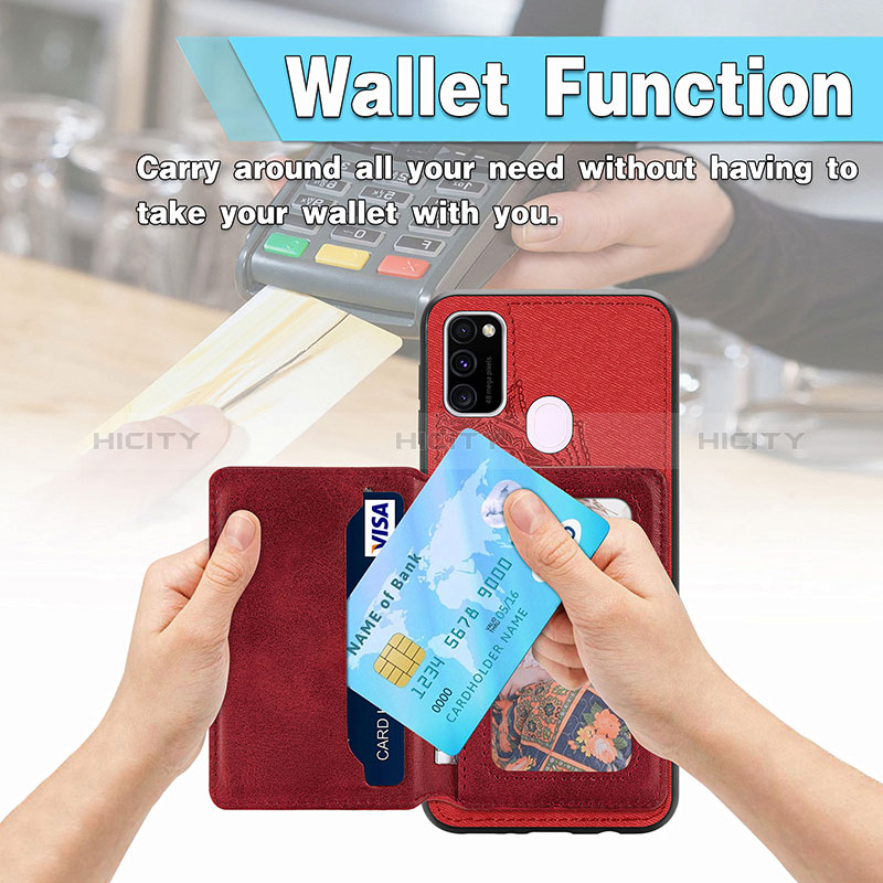 Silikon Hülle Handyhülle Ultra Dünn Schutzhülle Tasche Flexible mit Magnetisch S03D für Samsung Galaxy M30s groß