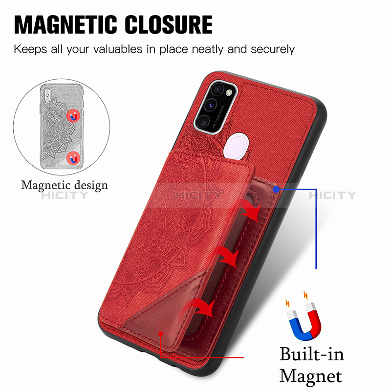 Silikon Hülle Handyhülle Ultra Dünn Schutzhülle Tasche Flexible mit Magnetisch S03D für Samsung Galaxy M30s groß