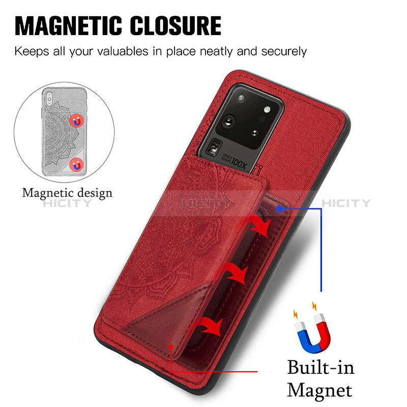 Silikon Hülle Handyhülle Ultra Dünn Schutzhülle Tasche Flexible mit Magnetisch S03D für Samsung Galaxy S20 Ultra groß