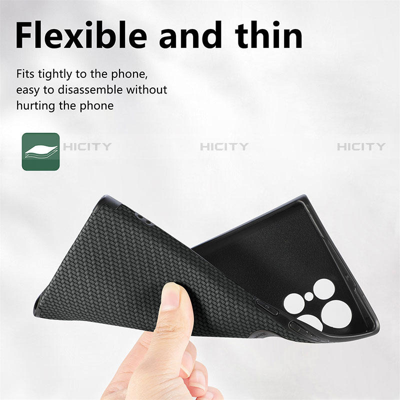 Silikon Hülle Handyhülle Ultra Dünn Schutzhülle Tasche Flexible mit Magnetisch S03D für Samsung Galaxy S22 Ultra 5G