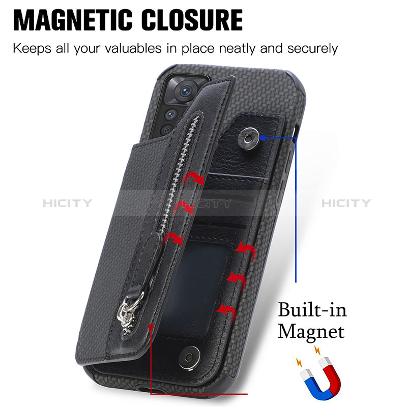 Silikon Hülle Handyhülle Ultra Dünn Schutzhülle Tasche Flexible mit Magnetisch S03D für Xiaomi Redmi Note 11 4G (2022) groß