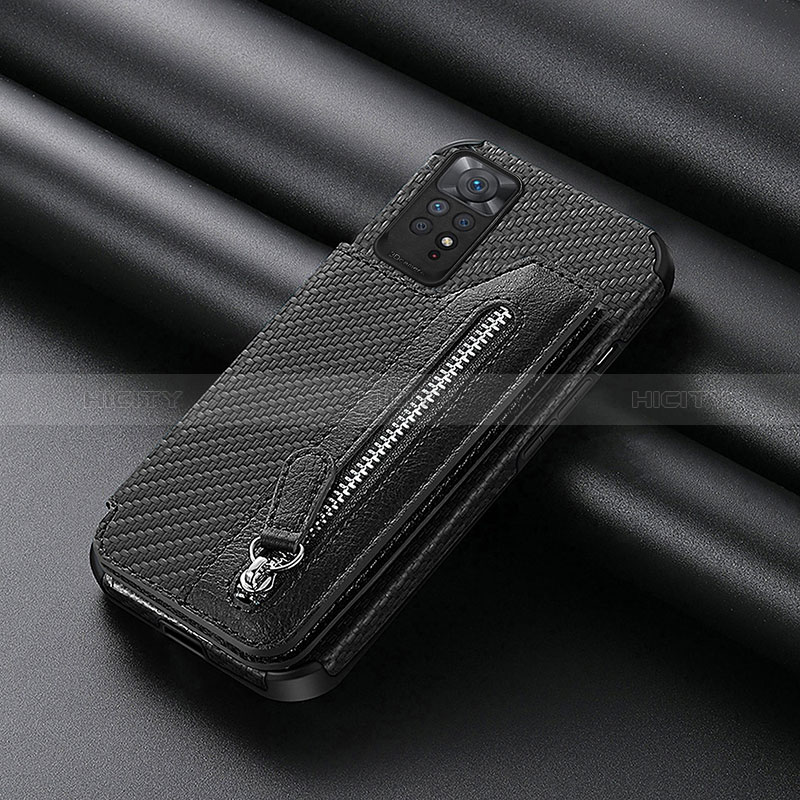 Silikon Hülle Handyhülle Ultra Dünn Schutzhülle Tasche Flexible mit Magnetisch S03D für Xiaomi Redmi Note 11 4G (2022) Schwarz