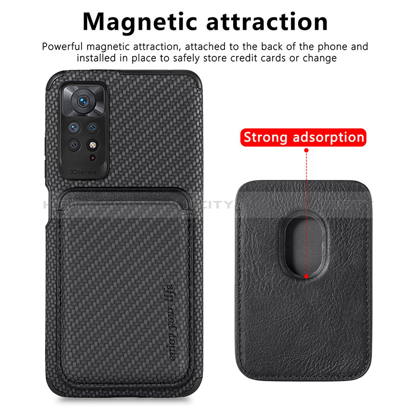 Silikon Hülle Handyhülle Ultra Dünn Schutzhülle Tasche Flexible mit Magnetisch S03D für Xiaomi Redmi Note 11 Pro 4G groß