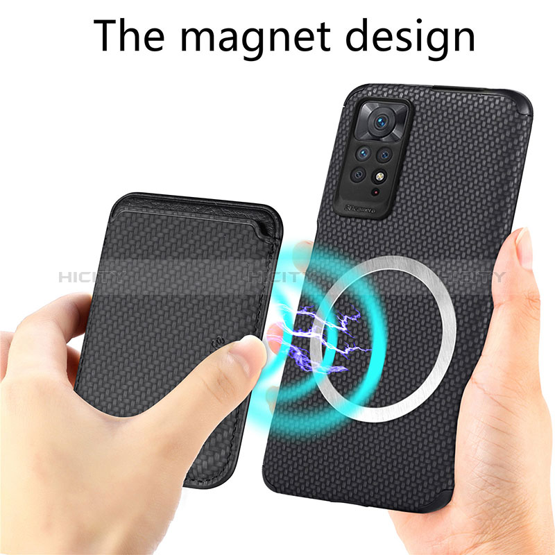 Silikon Hülle Handyhülle Ultra Dünn Schutzhülle Tasche Flexible mit Magnetisch S03D für Xiaomi Redmi Note 11 Pro 5G groß