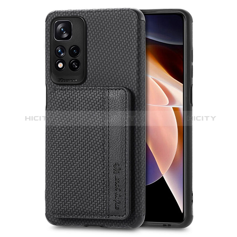 Silikon Hülle Handyhülle Ultra Dünn Schutzhülle Tasche Flexible mit Magnetisch S03D für Xiaomi Redmi Note 11 Pro+ Plus 5G Schwarz