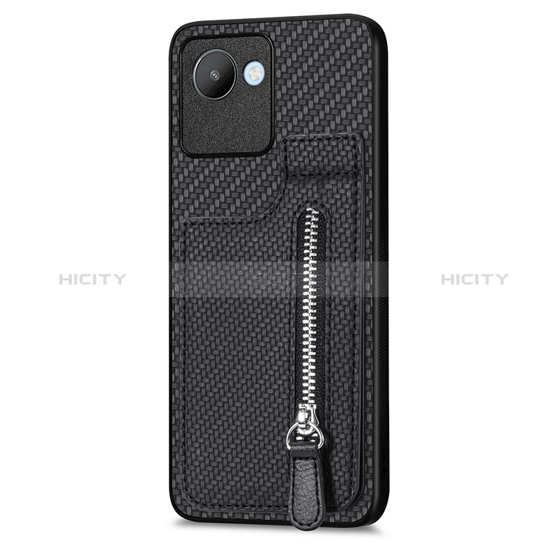 Silikon Hülle Handyhülle Ultra Dünn Schutzhülle Tasche Flexible mit Magnetisch S04D für Realme C30 Schwarz