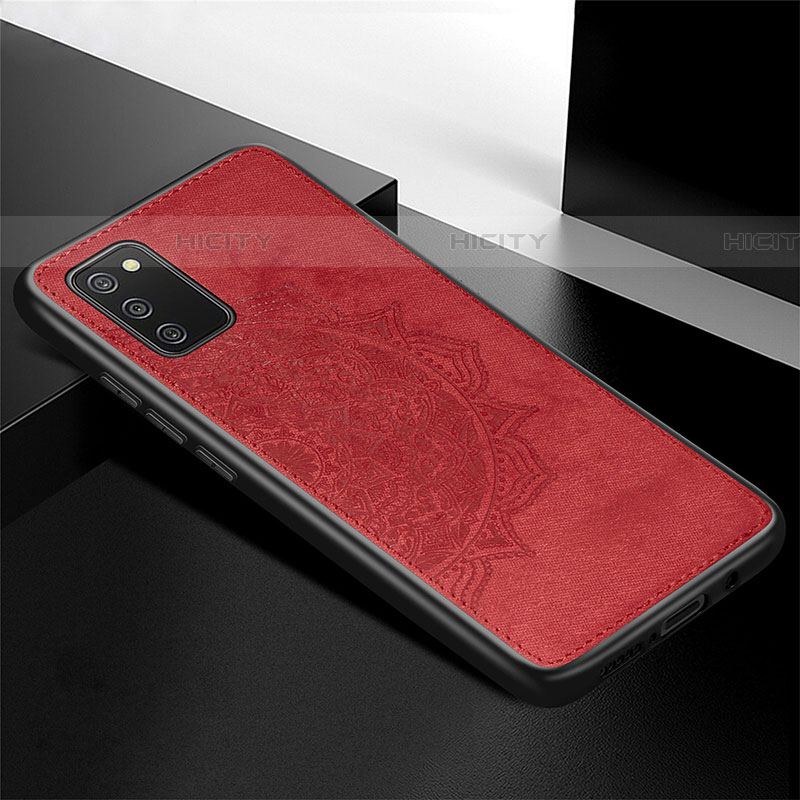 Silikon Hülle Handyhülle Ultra Dünn Schutzhülle Tasche Flexible mit Magnetisch S04D für Samsung Galaxy A03s Rot Plus
