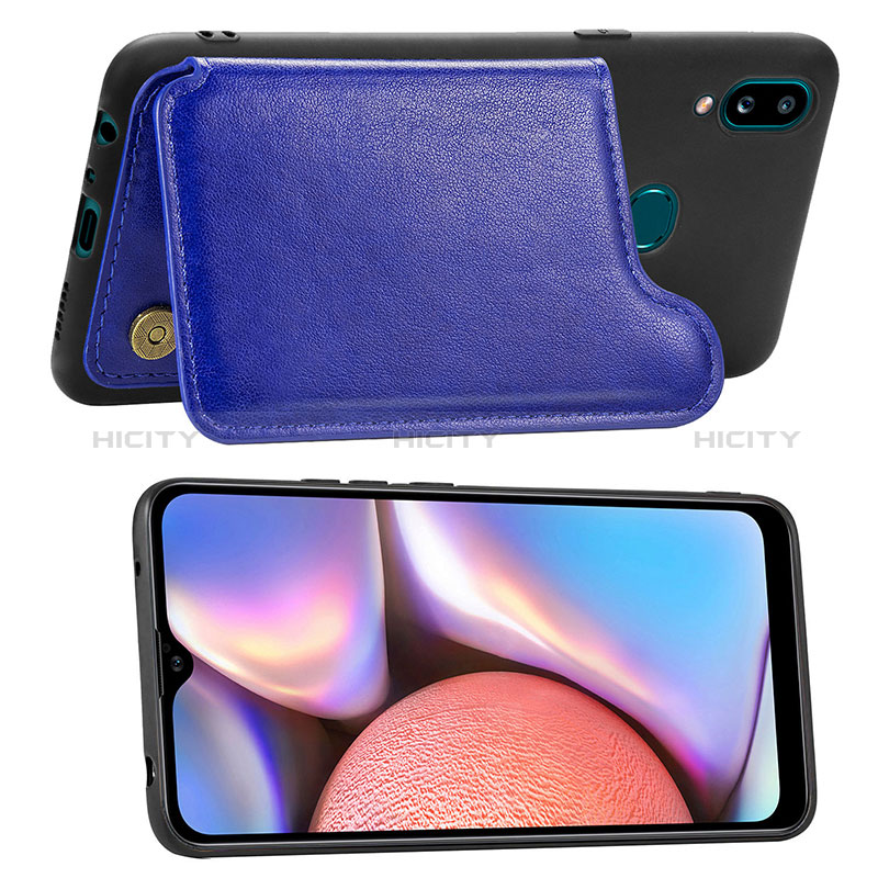 Silikon Hülle Handyhülle Ultra Dünn Schutzhülle Tasche Flexible mit Magnetisch S04D für Samsung Galaxy A10s Blau