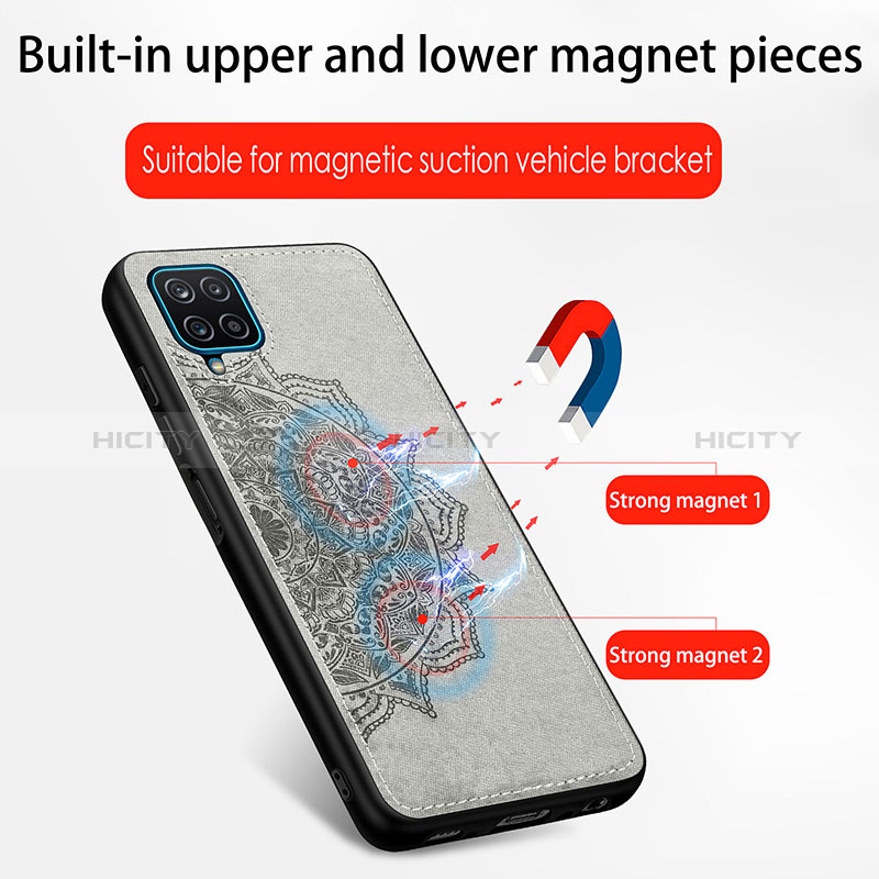 Silikon Hülle Handyhülle Ultra Dünn Schutzhülle Tasche Flexible mit Magnetisch S04D für Samsung Galaxy A12 5G groß