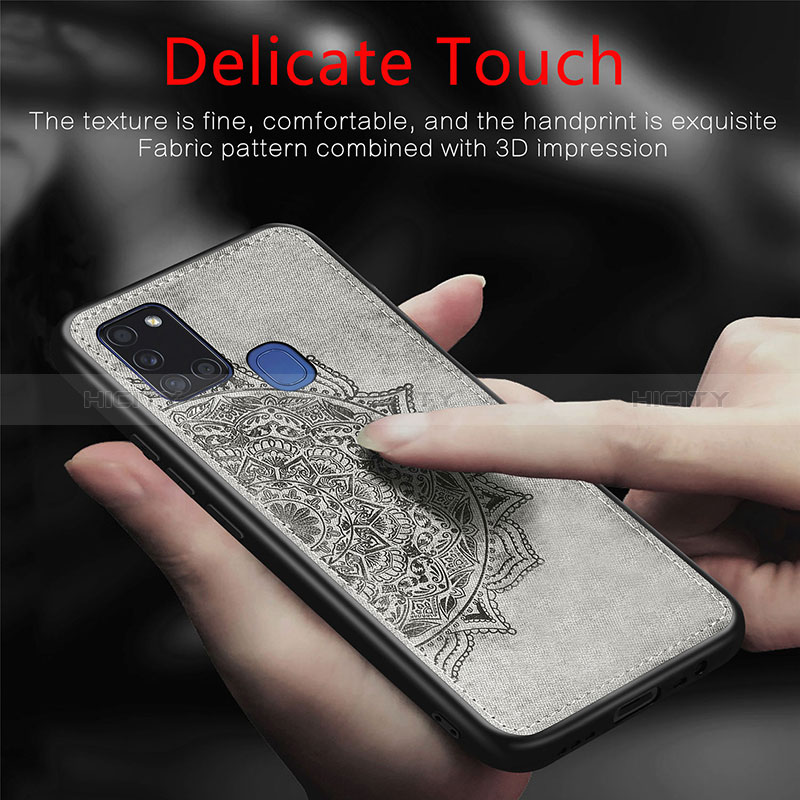 Silikon Hülle Handyhülle Ultra Dünn Schutzhülle Tasche Flexible mit Magnetisch S04D für Samsung Galaxy A21s groß