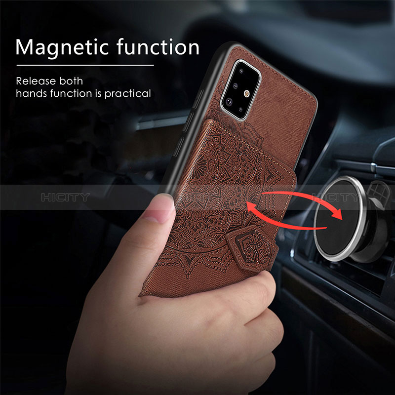 Silikon Hülle Handyhülle Ultra Dünn Schutzhülle Tasche Flexible mit Magnetisch S04D für Samsung Galaxy A51 4G groß