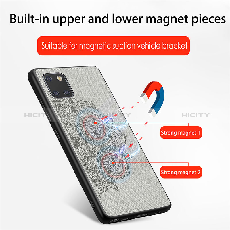 Silikon Hülle Handyhülle Ultra Dünn Schutzhülle Tasche Flexible mit Magnetisch S04D für Samsung Galaxy A81