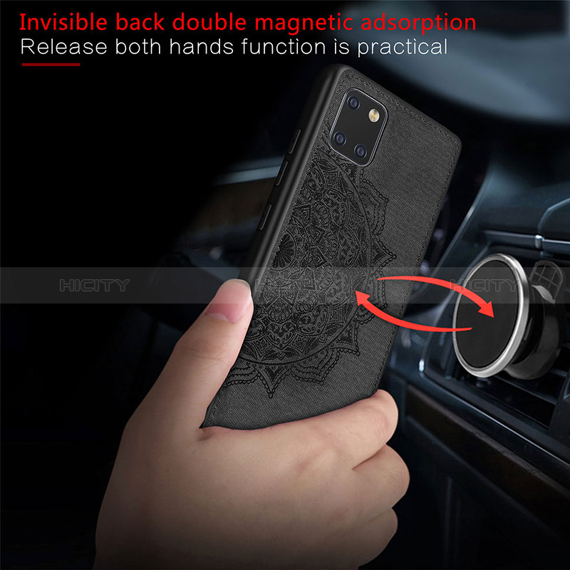 Silikon Hülle Handyhülle Ultra Dünn Schutzhülle Tasche Flexible mit Magnetisch S04D für Samsung Galaxy A81 groß