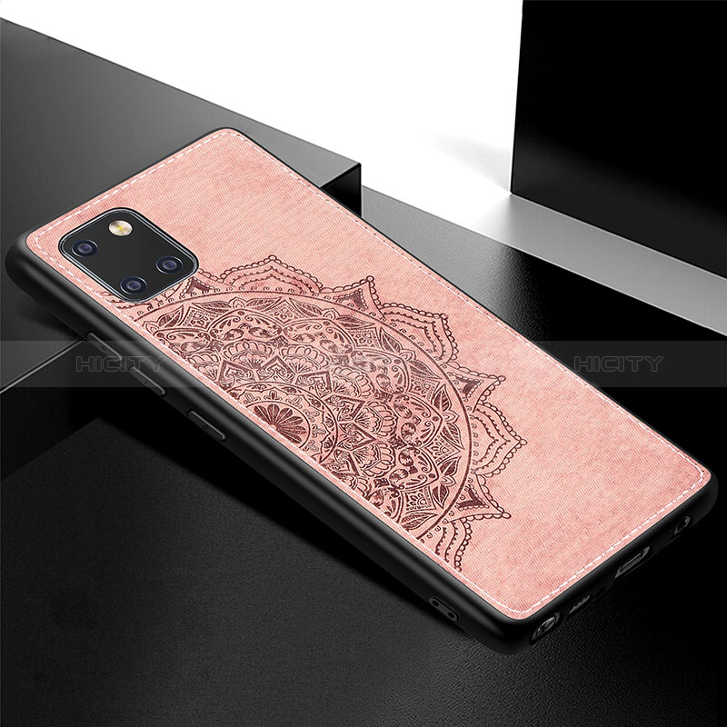 Silikon Hülle Handyhülle Ultra Dünn Schutzhülle Tasche Flexible mit Magnetisch S04D für Samsung Galaxy A81 Rosegold