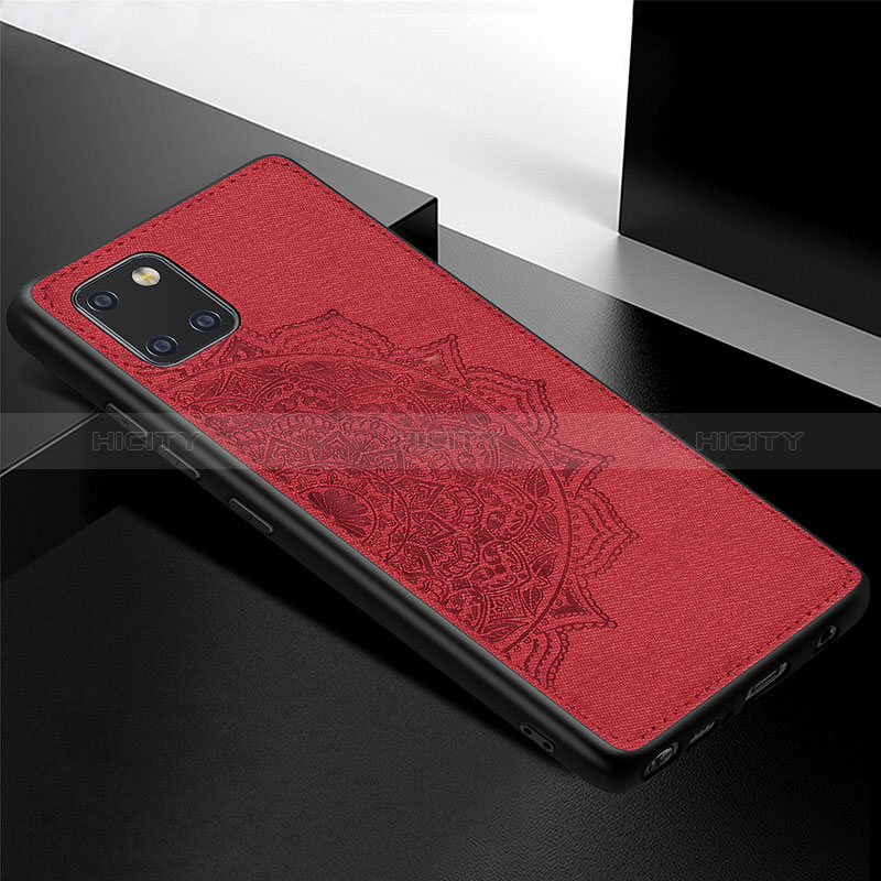 Silikon Hülle Handyhülle Ultra Dünn Schutzhülle Tasche Flexible mit Magnetisch S04D für Samsung Galaxy A81 Rot