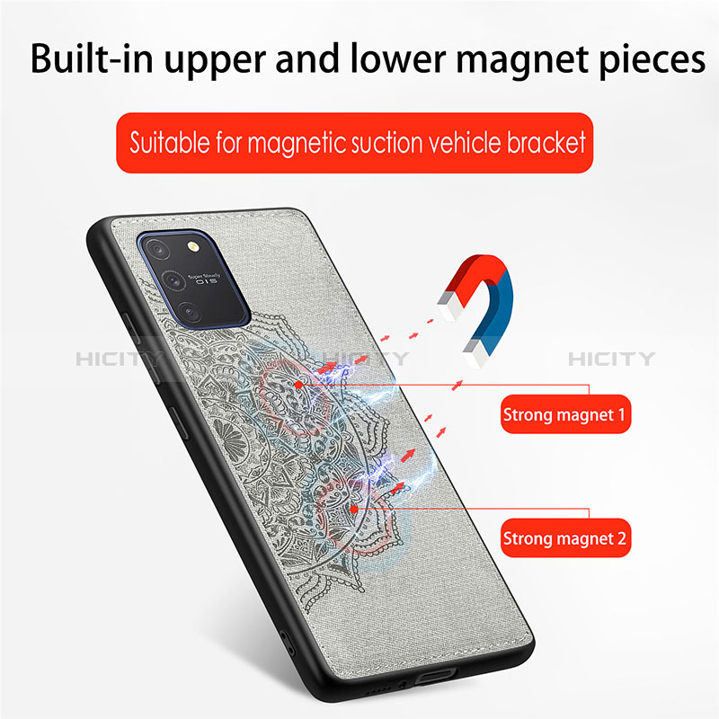 Silikon Hülle Handyhülle Ultra Dünn Schutzhülle Tasche Flexible mit Magnetisch S04D für Samsung Galaxy A91 groß