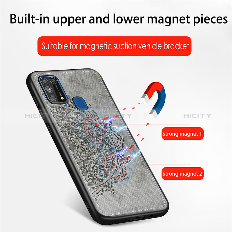 Silikon Hülle Handyhülle Ultra Dünn Schutzhülle Tasche Flexible mit Magnetisch S04D für Samsung Galaxy M21s