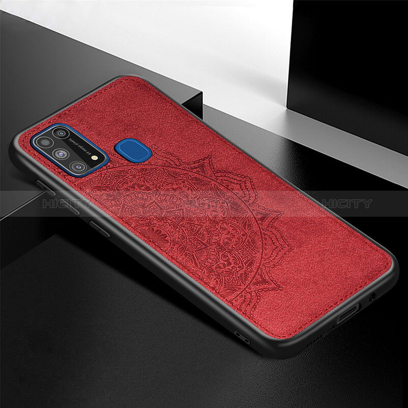 Silikon Hülle Handyhülle Ultra Dünn Schutzhülle Tasche Flexible mit Magnetisch S04D für Samsung Galaxy M31 Prime Edition Rot