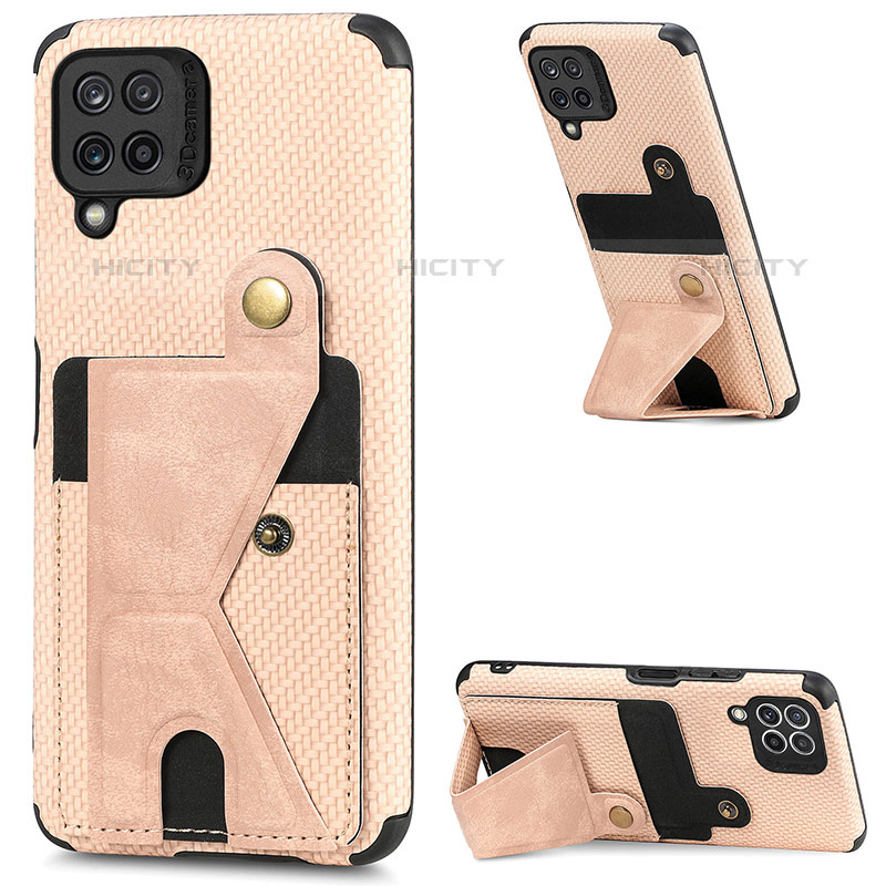 Silikon Hülle Handyhülle Ultra Dünn Schutzhülle Tasche Flexible mit Magnetisch S04D für Samsung Galaxy M32 4G Gold Plus