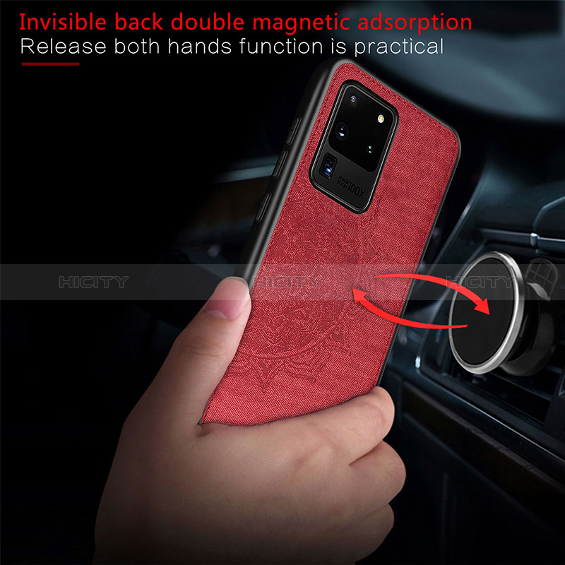 Silikon Hülle Handyhülle Ultra Dünn Schutzhülle Tasche Flexible mit Magnetisch S04D für Samsung Galaxy S20 Ultra 5G groß