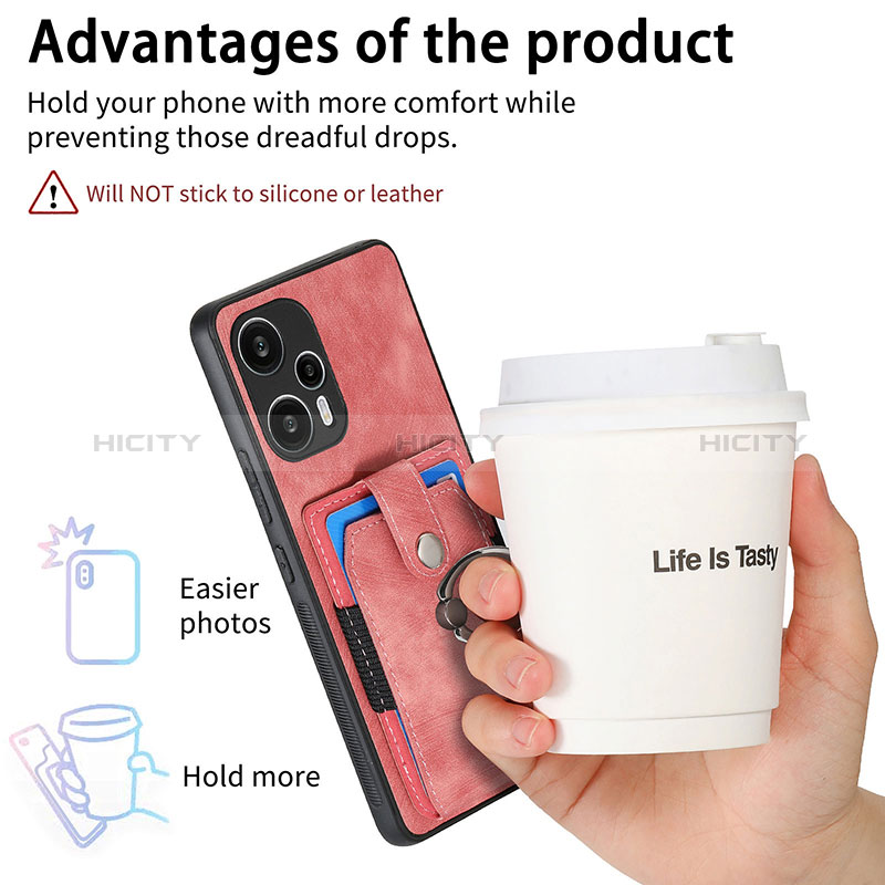 Silikon Hülle Handyhülle Ultra Dünn Schutzhülle Tasche Flexible mit Magnetisch S04D für Xiaomi Poco F5 5G groß