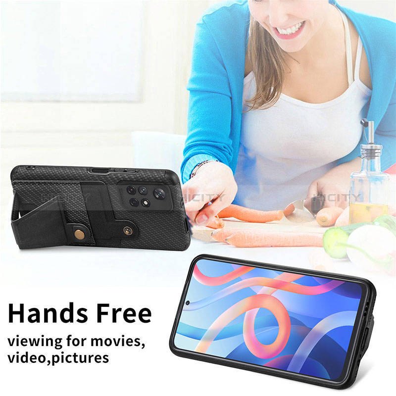 Silikon Hülle Handyhülle Ultra Dünn Schutzhülle Tasche Flexible mit Magnetisch S04D für Xiaomi Poco M4 Pro 5G groß