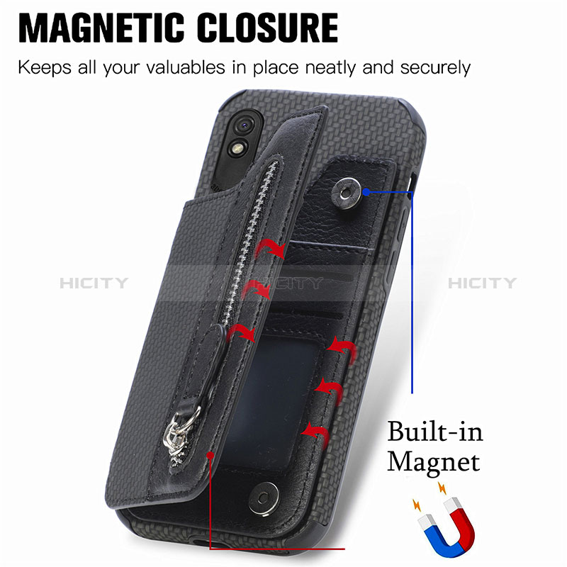 Silikon Hülle Handyhülle Ultra Dünn Schutzhülle Tasche Flexible mit Magnetisch S04D für Xiaomi Redmi 9A