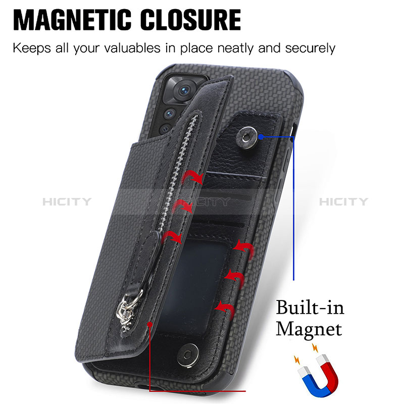 Silikon Hülle Handyhülle Ultra Dünn Schutzhülle Tasche Flexible mit Magnetisch S04D für Xiaomi Redmi Note 11 Pro 5G groß