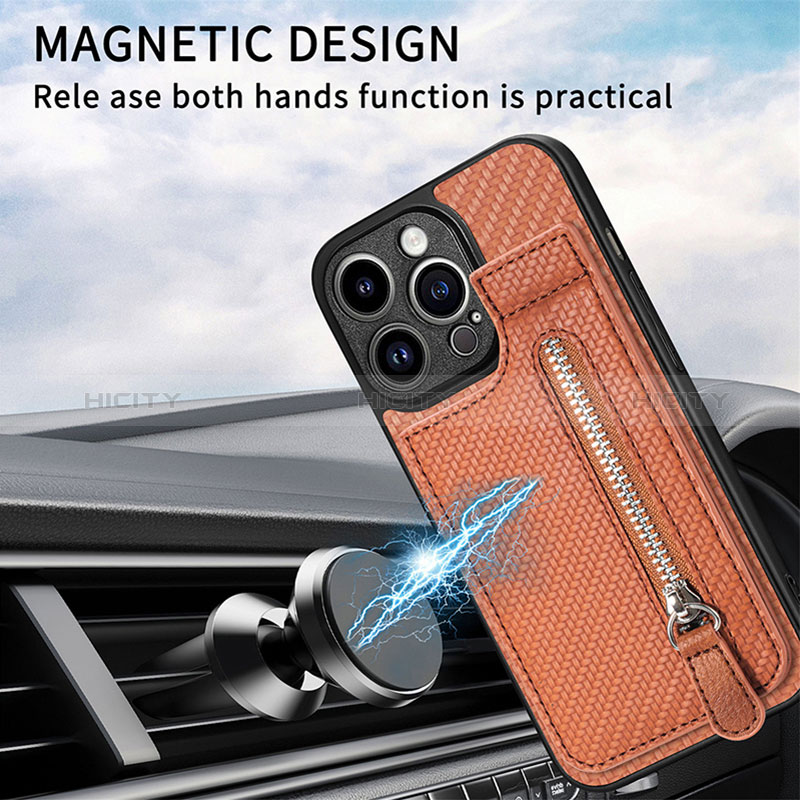 Silikon Hülle Handyhülle Ultra Dünn Schutzhülle Tasche Flexible mit Magnetisch S05D für Apple iPhone 14 Pro groß