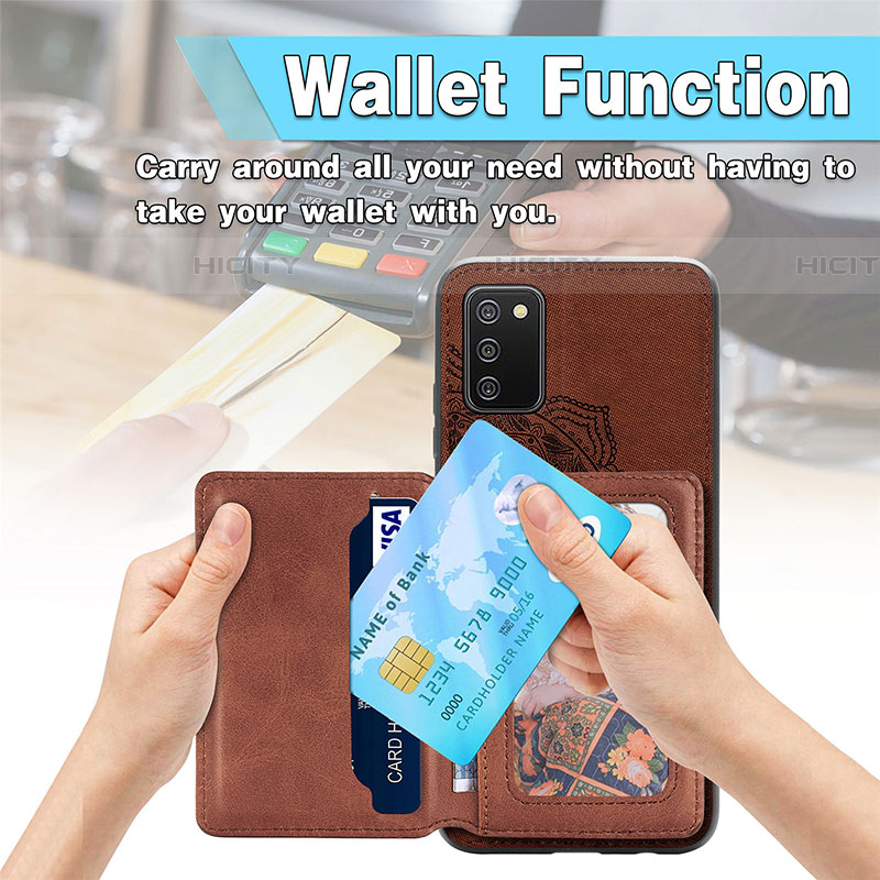 Silikon Hülle Handyhülle Ultra Dünn Schutzhülle Tasche Flexible mit Magnetisch S05D für Samsung Galaxy A03s groß