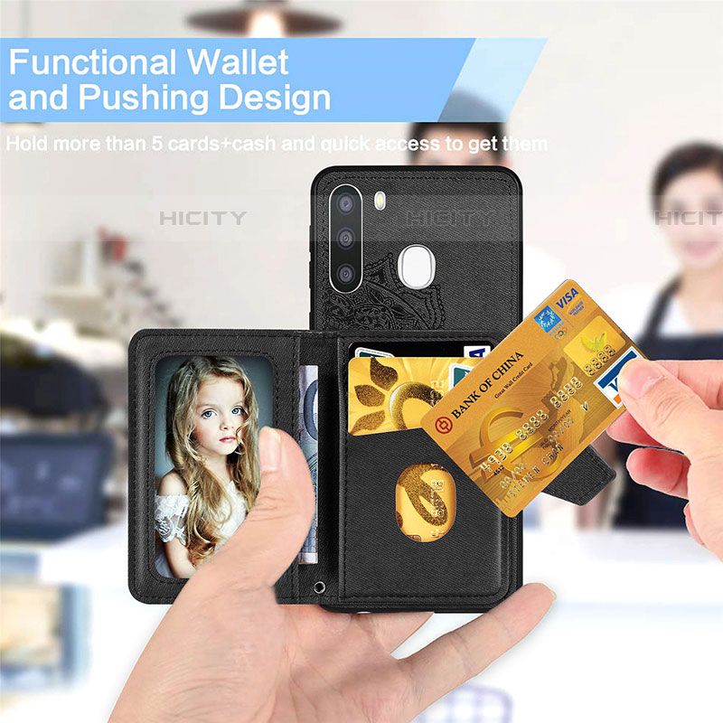 Silikon Hülle Handyhülle Ultra Dünn Schutzhülle Tasche Flexible mit Magnetisch S05D für Samsung Galaxy A21 European groß