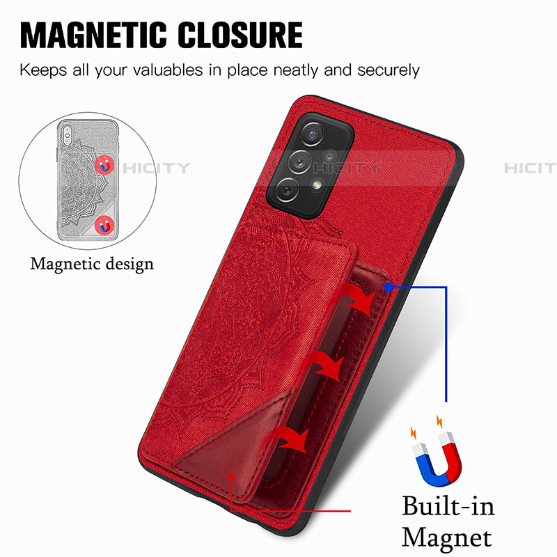 Silikon Hülle Handyhülle Ultra Dünn Schutzhülle Tasche Flexible mit Magnetisch S05D für Samsung Galaxy A52 4G groß