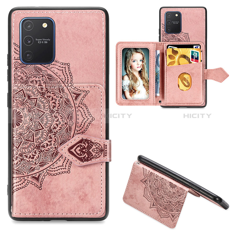 Silikon Hülle Handyhülle Ultra Dünn Schutzhülle Tasche Flexible mit Magnetisch S05D für Samsung Galaxy S10 Lite Rosegold